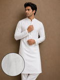 Men's Pure Cotton Embroidered White Kurta | Regular Fit Ethnic Wear | Full Sleeve Traditional Kurta