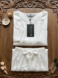 Vida Loca White Two Piece Set, Loungewear Set T-shirt & Shorts, Short Sleeve Women And Girls