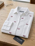 Women’s  Floral Embroidered Cotton Casual Shirt