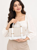 Women’s Stylish PU Leather Handbag with Top Handle & Adjustable Shoulder Strap – White