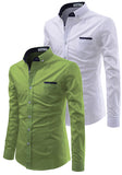 Mens Casual Full Sleeve Silver Button Shirt (Pack 2)