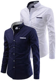 Mens Casual Full Sleeve Silver Button Shirt (Pack 2)