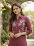Women 3/4Th sleeve shirt collar Shirts