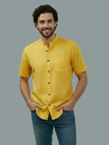 Vida Loca Half Sleeve Chinese collar Cotton Slim Shirt For men and Boys.