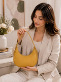 Women’s Stylish PU Leather Hobo Shoulder Bag | Elegant Mustard Yellow Handbag