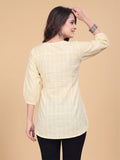 Women’s Lemon Pure Cotton Butterfly Printed Casual Kurti Top