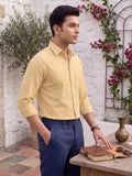 Men’s Pure Cotton Textured Formal Casual Shirt – Mustard Yellow