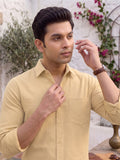 Men’s Pure Cotton Textured Formal Casual Shirt – Mustard Yellow
