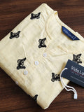Women’s Lemon Pure Cotton Butterfly Printed Casual Kurti Top