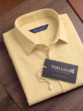 Men’s Pure Cotton Textured Formal Casual Shirt – Mustard Yellow