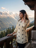Women’s Lemon Pure Cotton Butterfly Printed Casual Kurti Top