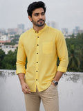 Men's White Self-Design Pure Cotton Straight Kurta | Mandarin Collar | Full Sleev