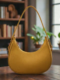 Women’s Stylish PU Leather Hobo Shoulder Bag | Elegant Mustard Yellow Handbag