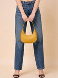 Women’s Stylish PU Leather Hobo Shoulder Bag | Elegant Mustard Yellow Handbag