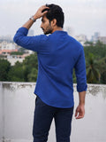 Men's White Self-Design Pure Cotton Straight Kurta | Mandarin Collar | Full Sleev