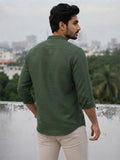 Men's White Self-Design Pure Cotton Straight Kurta | Mandarin Collar | Full Sleev