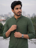 Men's White Self-Design Pure Cotton Straight Kurta | Mandarin Collar | Full Sleev