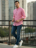 Men's White Self-Design Pure Cotton Straight Kurta | Mandarin Collar | Full Sleev