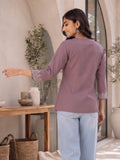 Women’s Rayon Embroidered Peplum Top –Ethnic Casual Wear with 3/4 Sleeves