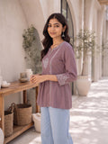 Women’s Rayon Embroidered Peplum Top –Ethnic Casual Wear with 3/4 Sleeves