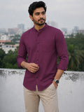 Men's White Self-Design Pure Cotton Straight Kurta | Mandarin Collar | Full Sleev