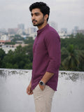 Men's White Self-Design Pure Cotton Straight Kurta | Mandarin Collar | Full Sleev