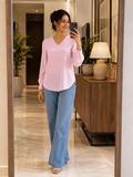 Women Solid V-Neck Regular Fit Top