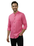 Men's White Self-Design Pure Cotton Straight Kurta | Mandarin Collar | Full Sleev