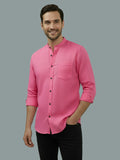 Men's White Self-Design Pure Cotton Straight Kurta | Mandarin Collar | Full Sleev