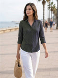 Women’s Striped Viscose Rayon Casual Shirt – Elegant Smart Fit Top