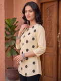 Women’s Lemon Pure Cotton Butterfly Printed Casual Kurti Top