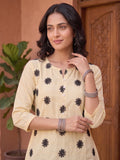 Women’s Lemon Pure Cotton Butterfly Printed Casual Kurti Top